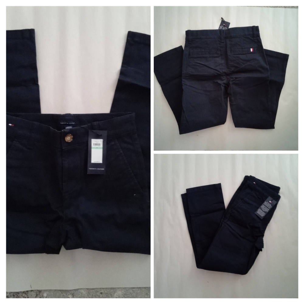 Tommy Hilfiger Boys' Adaptive Chino Pants, Size 8, Navy